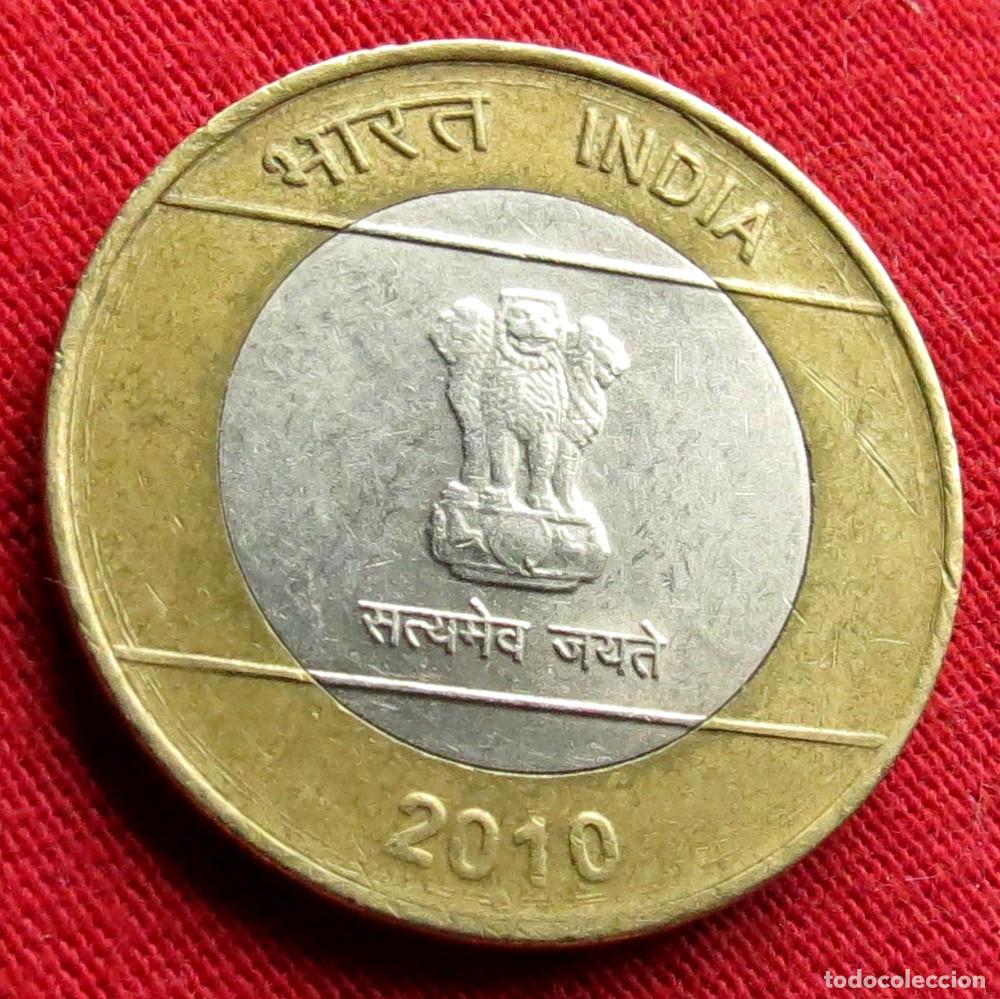 Monedas antiguas de Asia: India 10 rupees 2010 - Foto 2