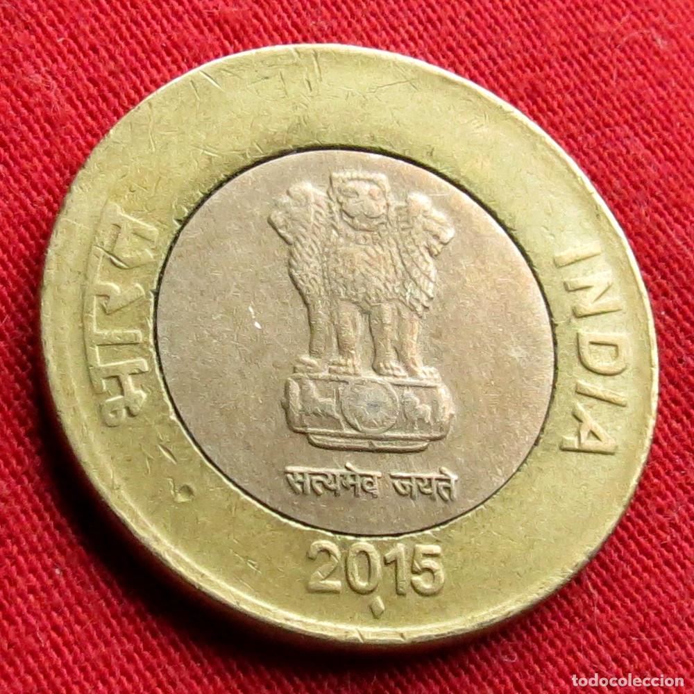 Monedas antiguas de Asia: India 10 rupees 2015 - Foto 2