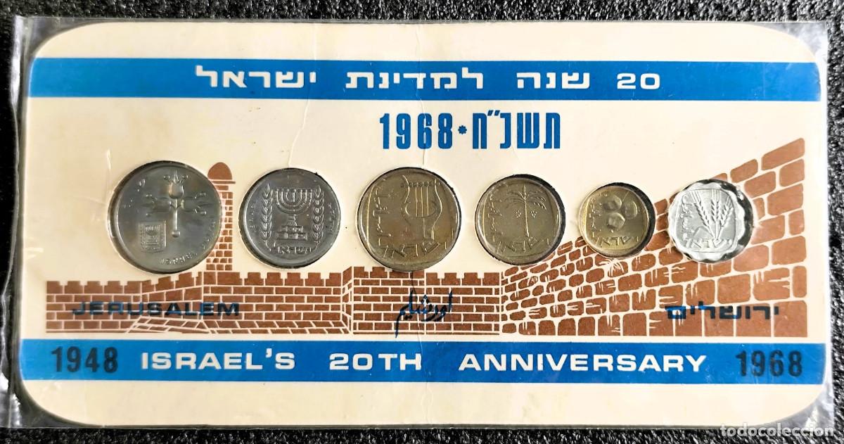 Monete antiche di Asia: Israel 20th Anniversary Mint Lira Set de 6 Monedas 1968 (5728) Sin Circular Edici&oacute;n Privada 10003