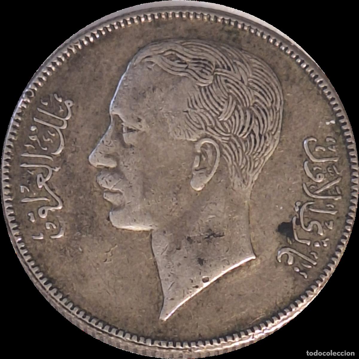 Old Coins of Asia: PLATA. Reino de Irak. GazI I. 50 fils 1938