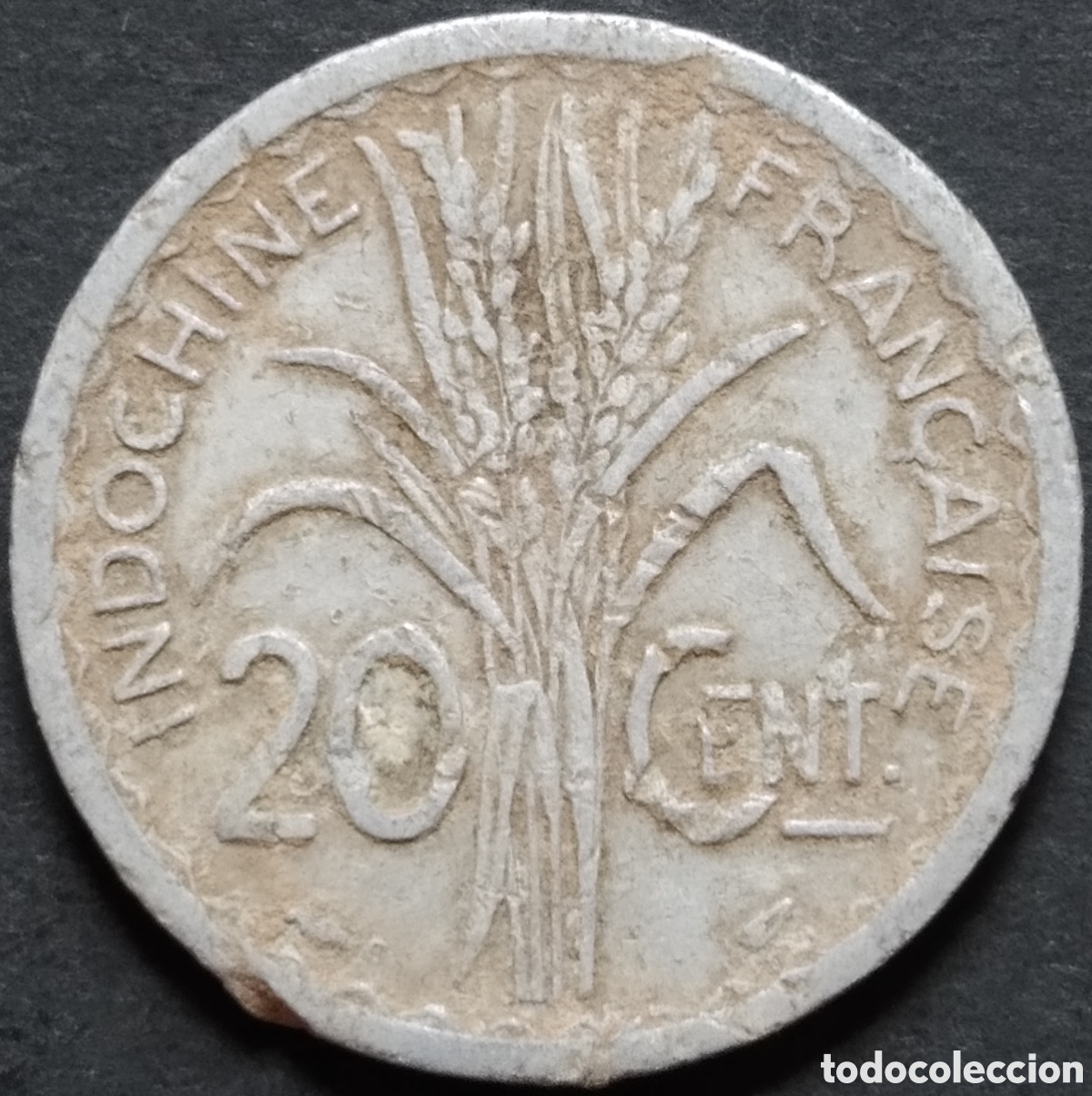 Old Coins of Asia: MONEDA - INDOCHINA FRANCESA 20 C&Eacute;NTIMOS 1945 (HAY CECA, PERO NO SE APRECIA BIEN CUAL &Eacute;S)