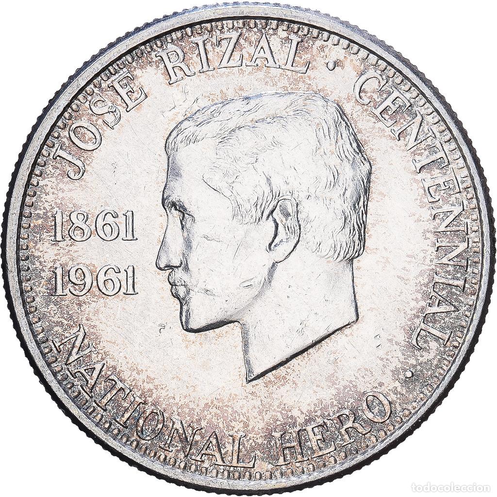 Old Coins of Asia: [#1547648] Filipinas, 1/2 Peso, Jos&eacute; Rizal, 1961, San Francisco, Plata, MBC+, KM:191