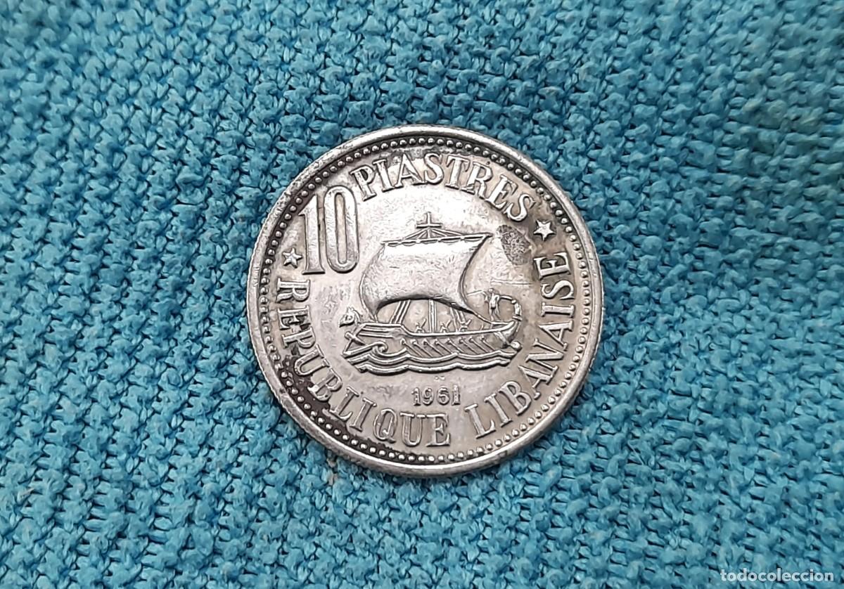 Moedas antigas da &Aacute;sia: Libano, 10 Piastres 1961