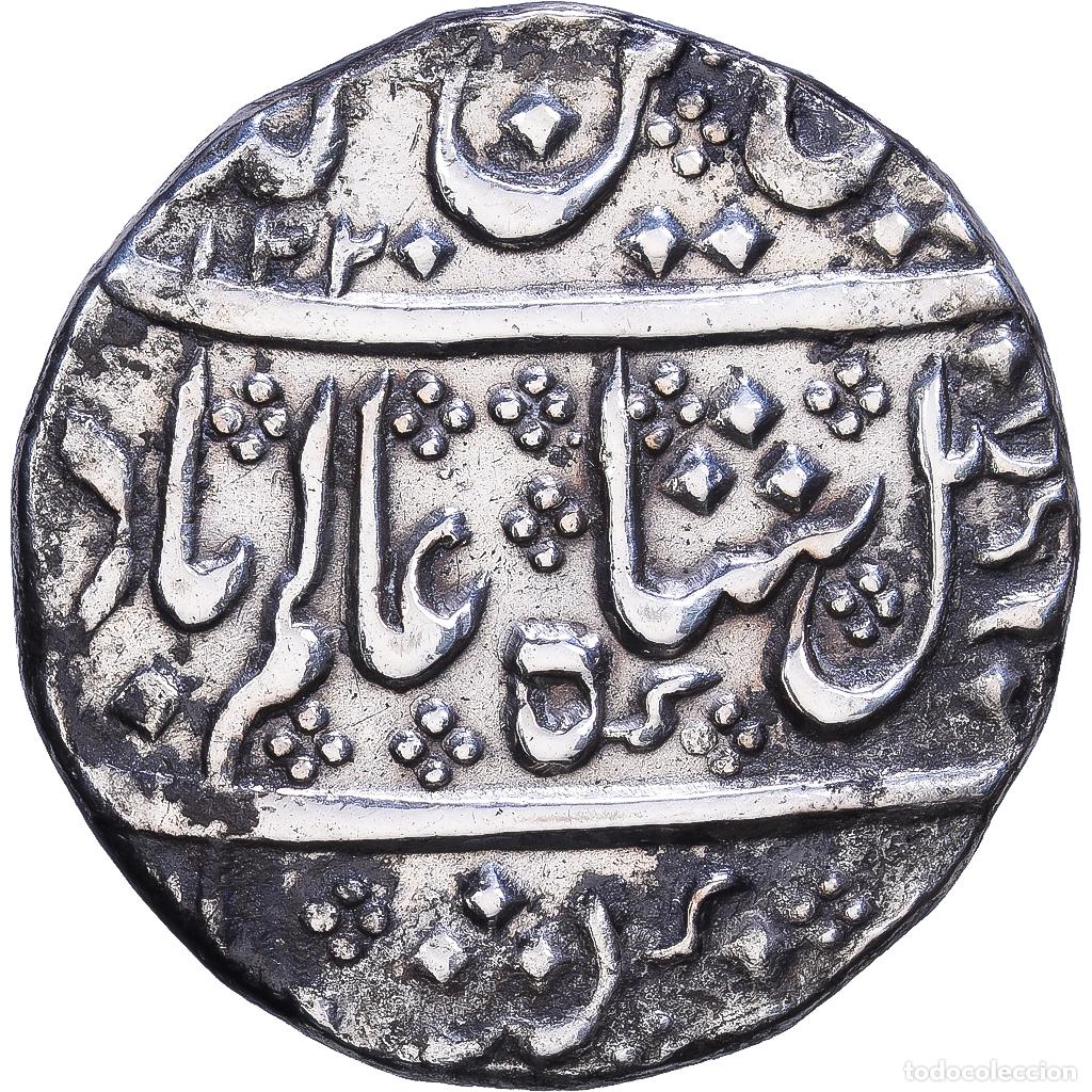 Old Coins of Asia: [#1547779] India francesa, Shah Alam II, 1 Rupee, AH 1220/45 (1806), Pondicherry, Plata