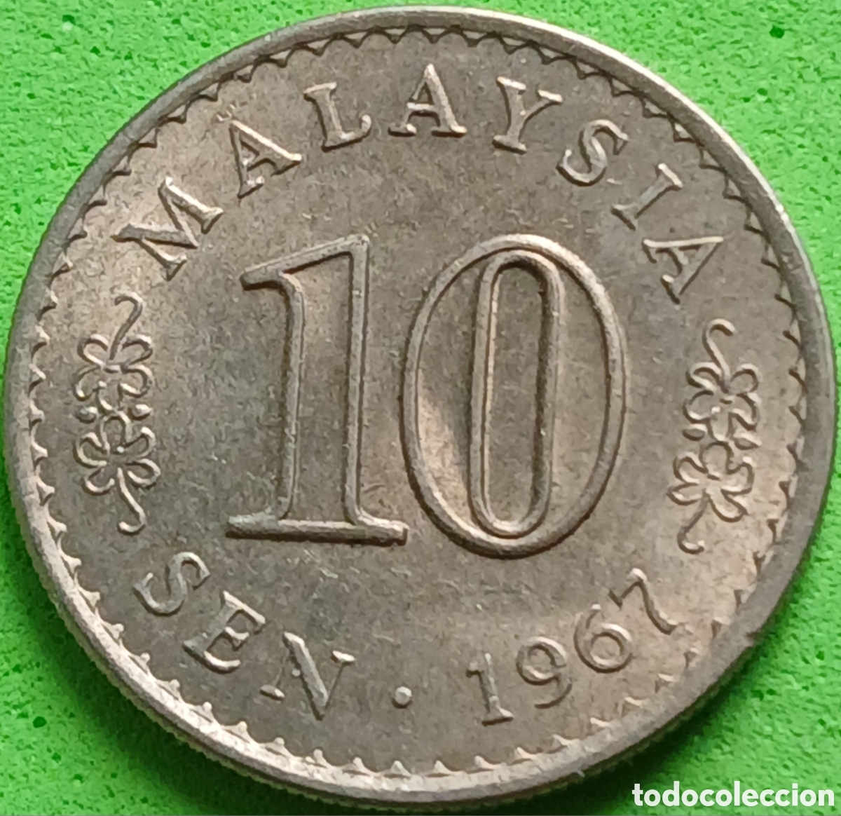 Alte M&uuml;nzen aus Asien: Malasia 10 sen 1967 km#3