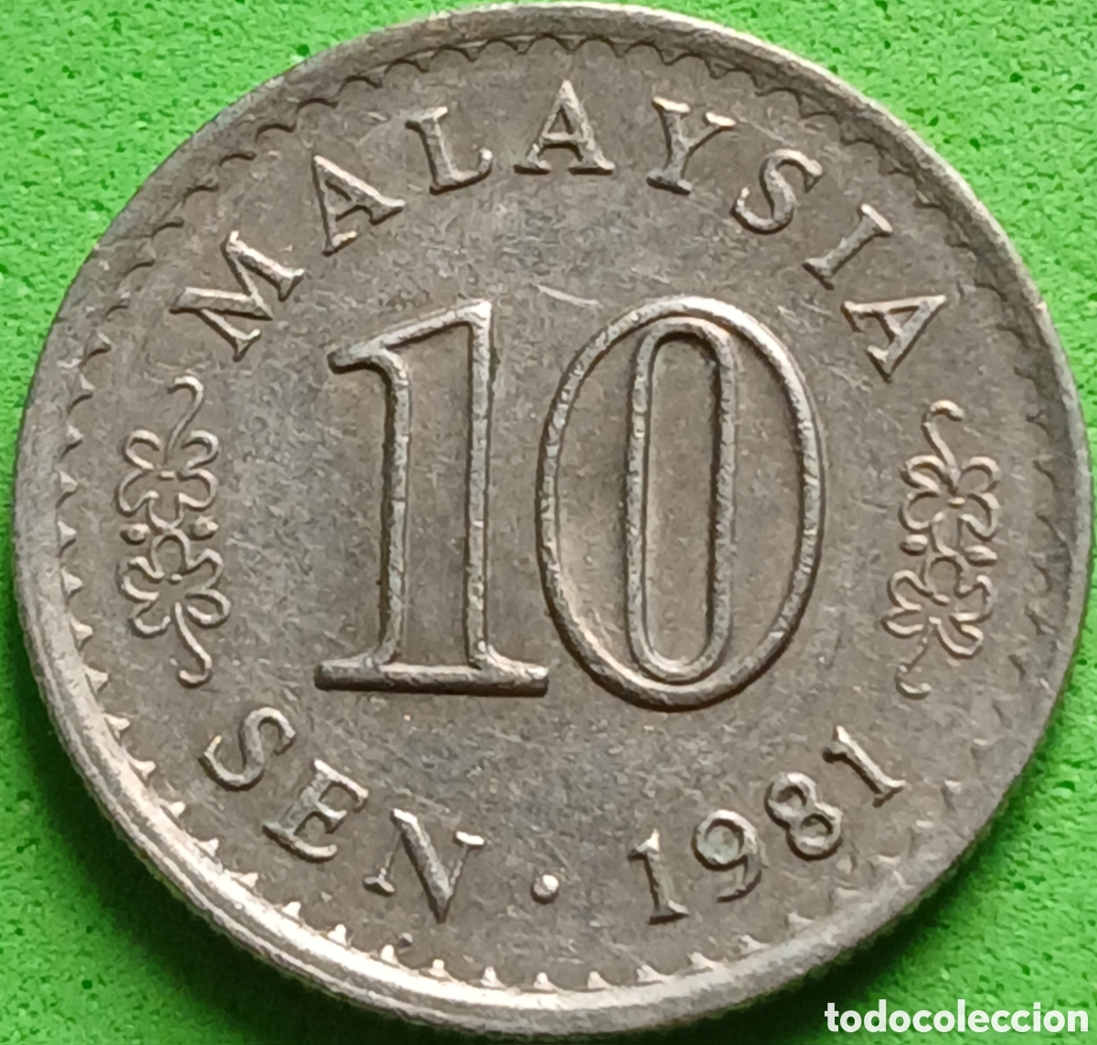Alte M&uuml;nzen aus Asien: Malasia 10 sen 1981 km#3 sin marca de ceca