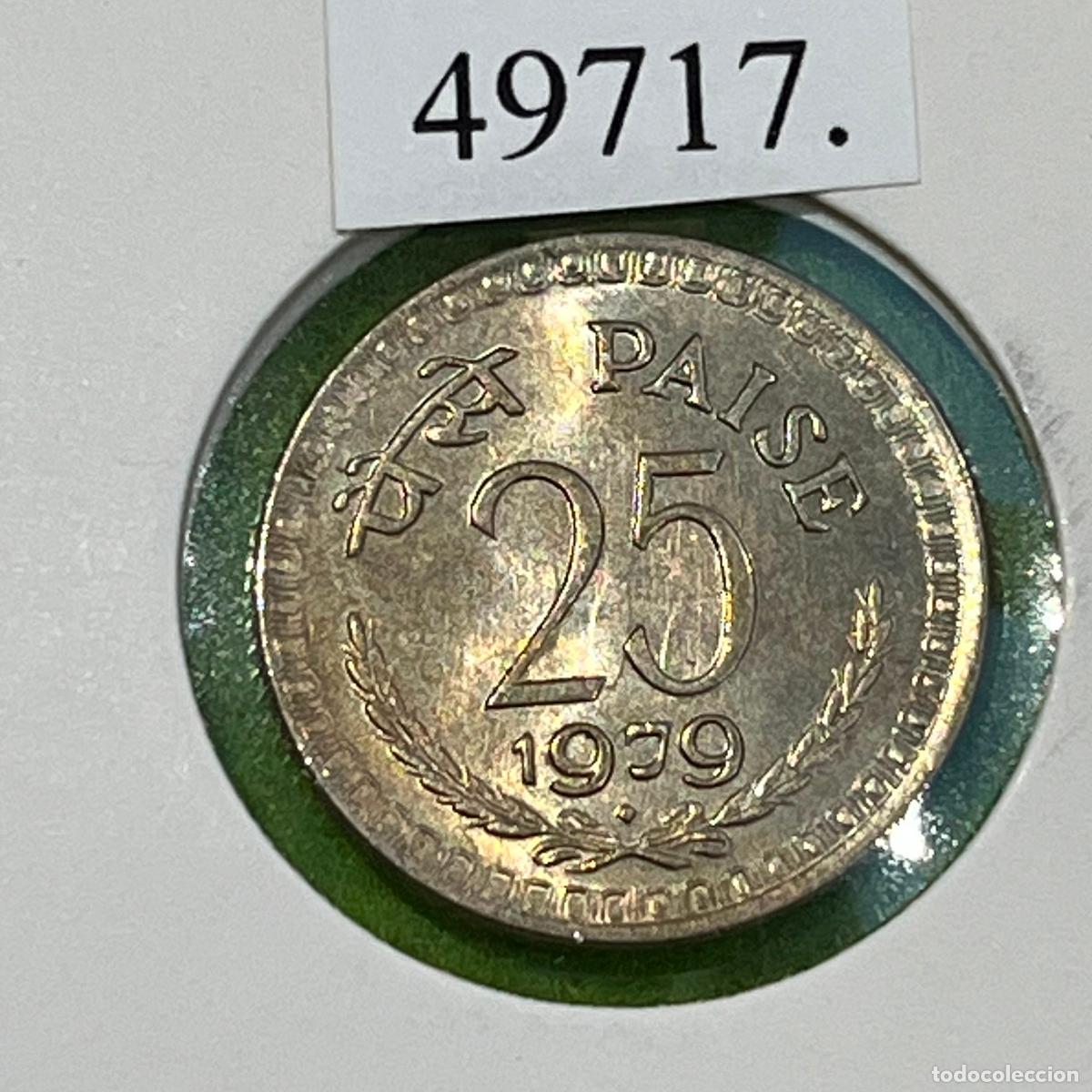 Moedas antigas da &Aacute;sia: India 25 paisa, 1979 Bombay