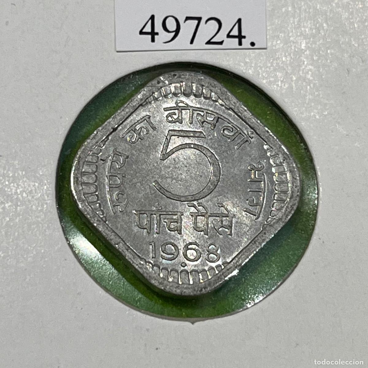 Moedas antigas da &Aacute;sia: India 5 paisa, 1968 Bombay