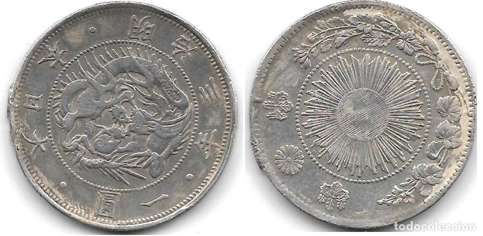 Alte M&uuml;nzen aus Asien: JAPON - MEIJI - 1867/1912 1 YEN PLATA ( 26g)