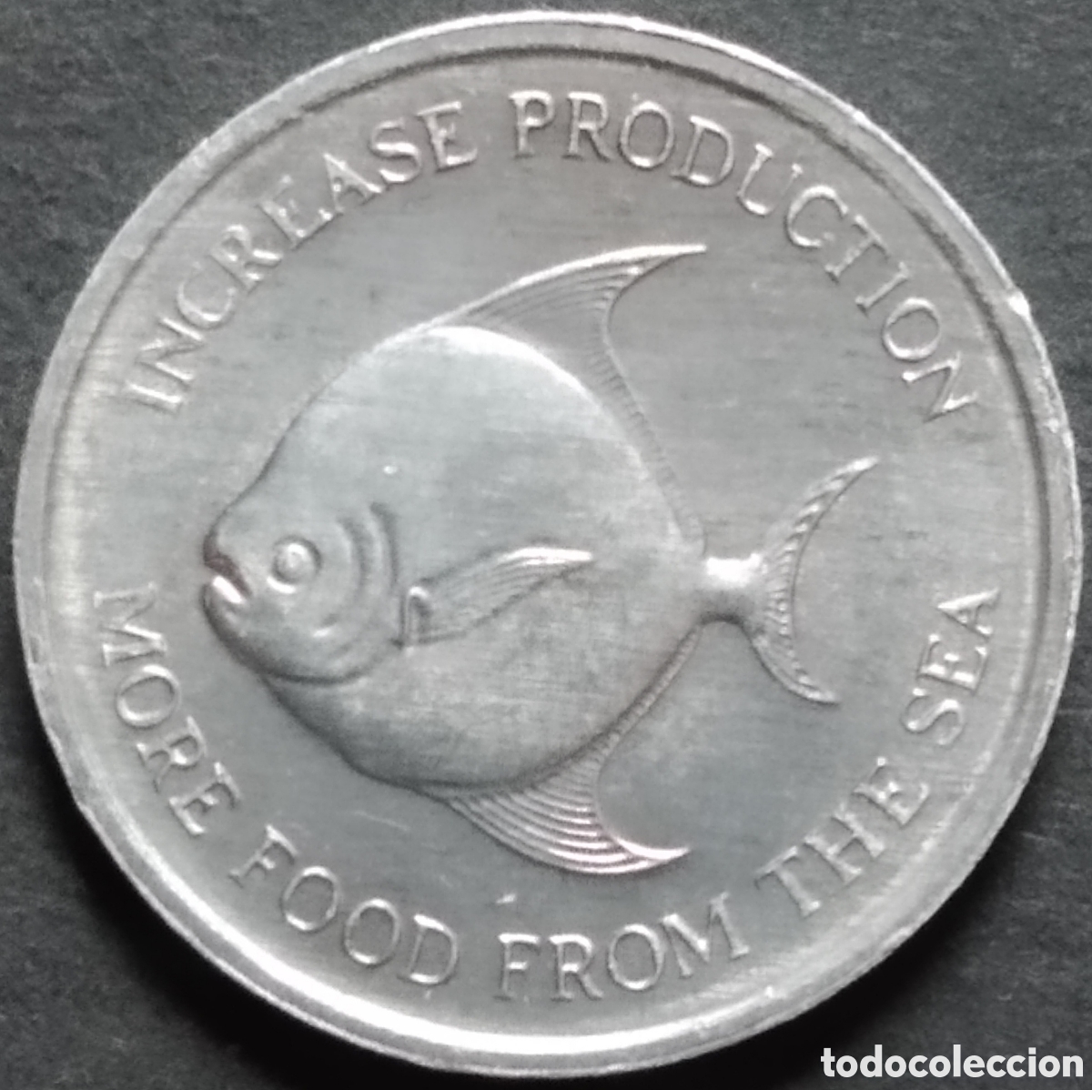Monedas antiguas de Asia: MONEDA - SINGAPUR / SINGAPORE CONMEMORATIVA 5 CENTS 1971 - FAO, PROGRAMA MUNDIAL DE ALIMENTACI&Oacute;N