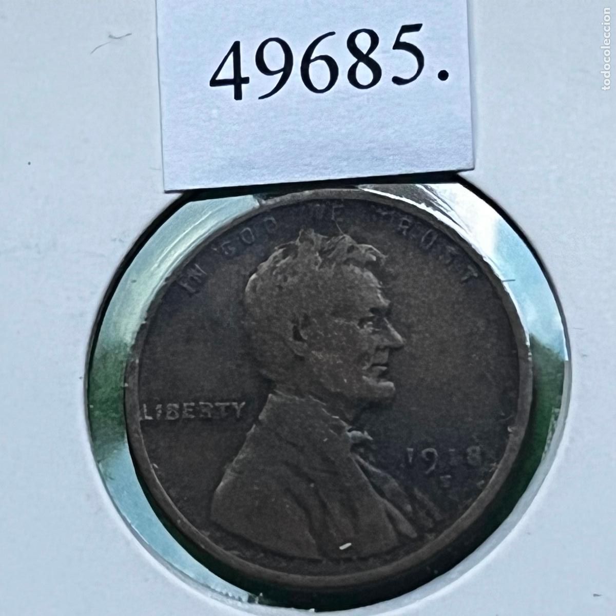 Monedas antiguas de Asia: Estados Unidos de America, 1 c&eacute;ntimo 1918 S, USA, centavo