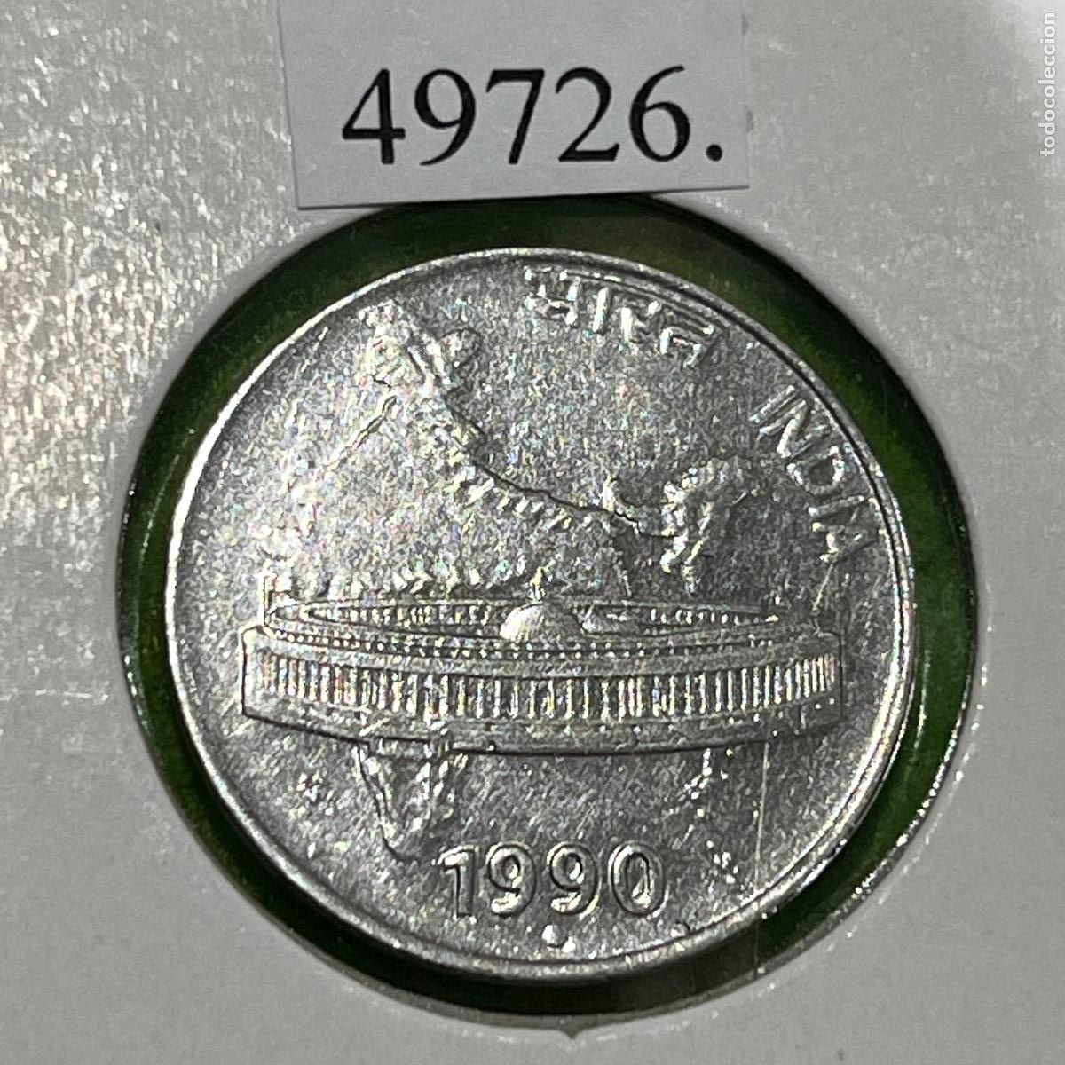 Monedas antiguas de Asia: India 50 pa&iacute;se 1990, Noida, paisa
