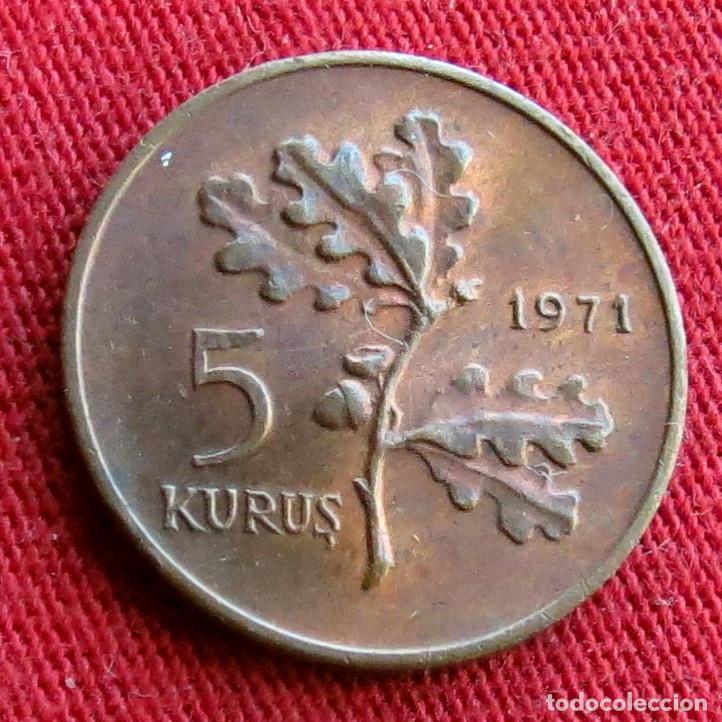 Monedas antiguas de Asia: TURQU&Iacute;A 5 kurus 1971 #1