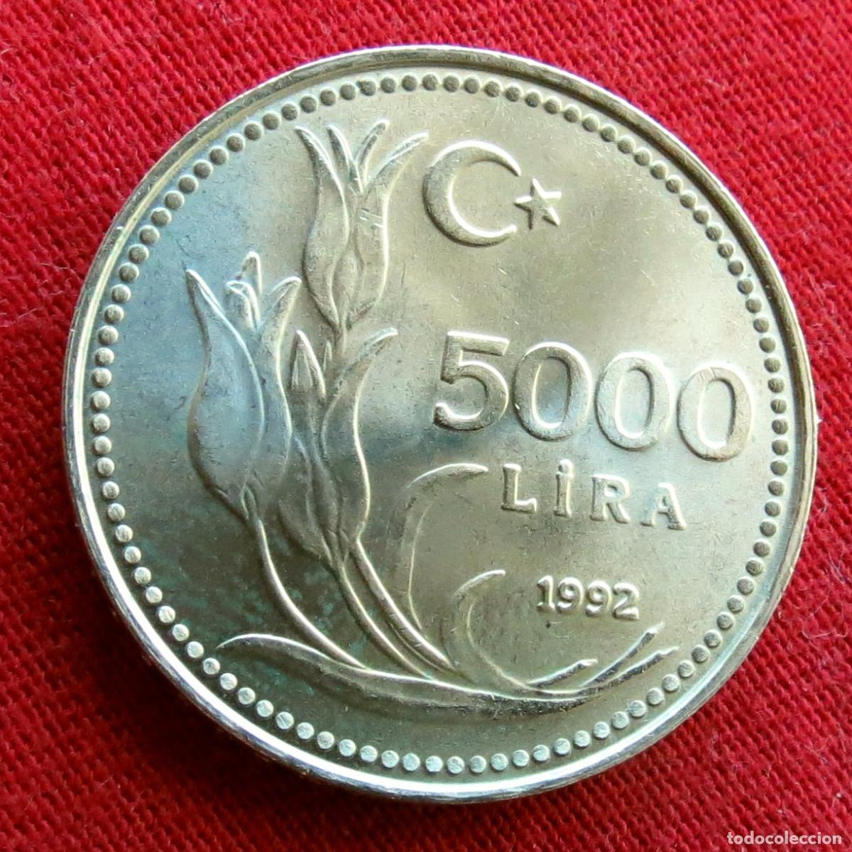 Monedas antiguas de Asia: TURQU&Iacute;A 5000 lira 1992