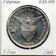 Monedas antiguas de Asia: FILIPINAS 1903, 1 PESO, KM-168, AG, EBC; 35,95 &euro; 1