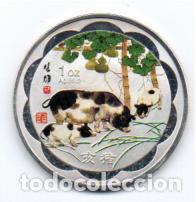 Monedas antiguas de Asia: MEDALLA CHINA, A&Ntilde;O DEL CERDO, BA&Ntilde;O DE PLATA; 9,95 &euro; 2