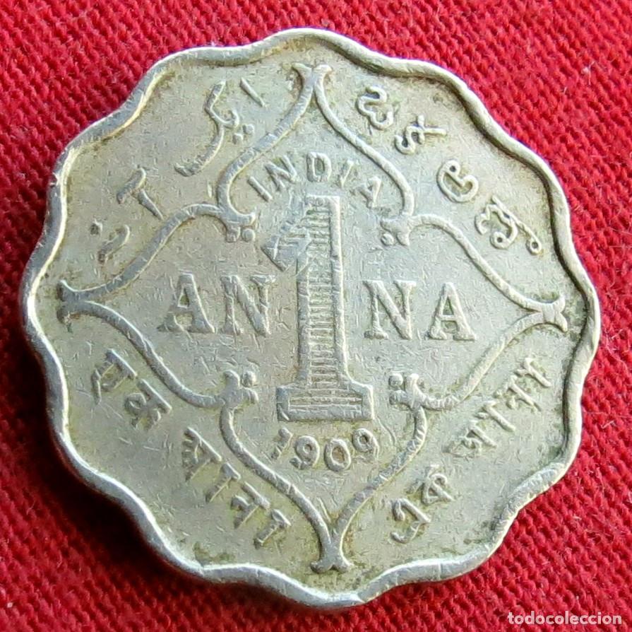 Monedas antiguas de Asia: India 1 anna 1909 ...