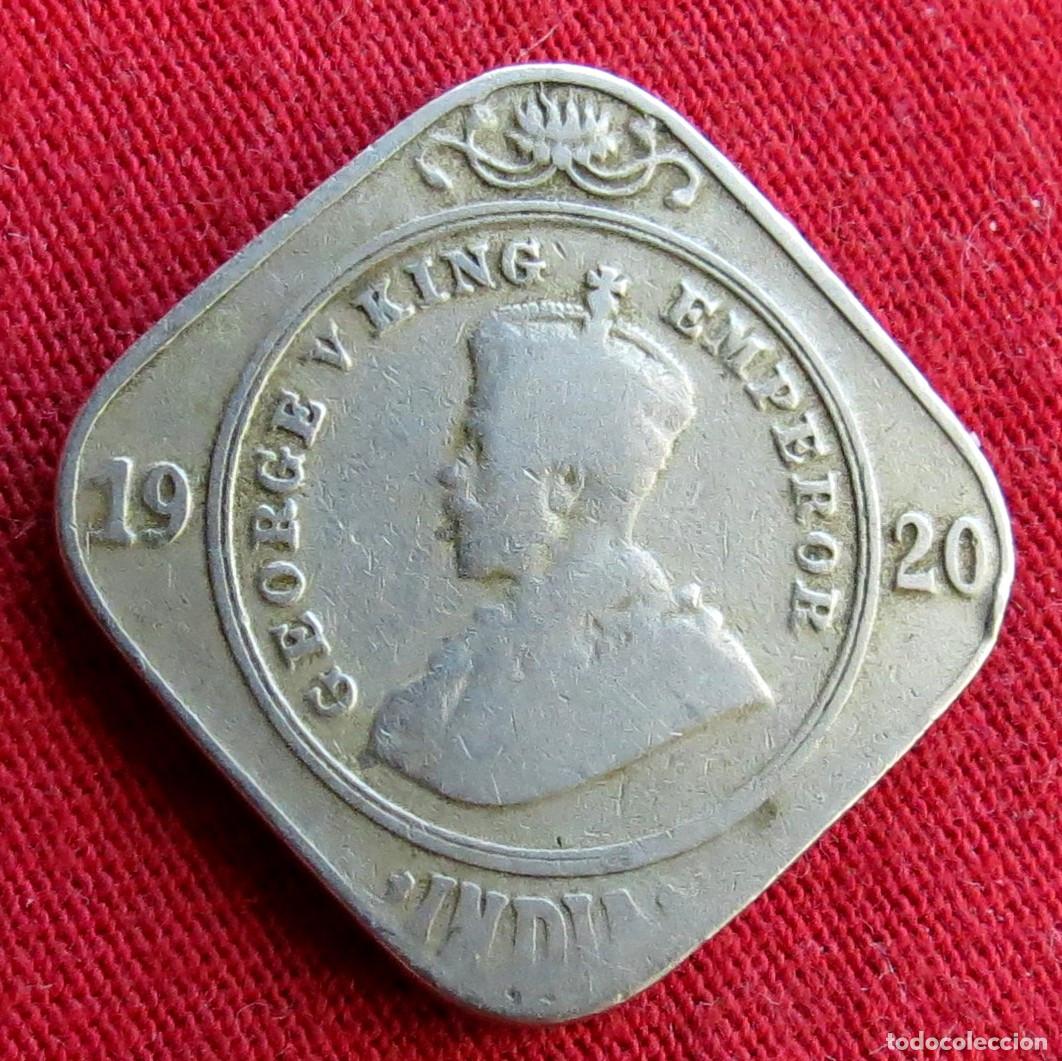 Monedas antiguas de Asia: India 2 annas 1920 ... - Foto 2