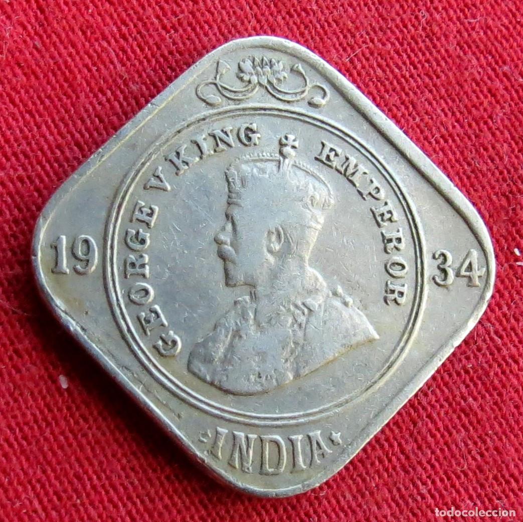 Monedas antiguas de Asia: India 2 annas 1934 ... - Foto 2