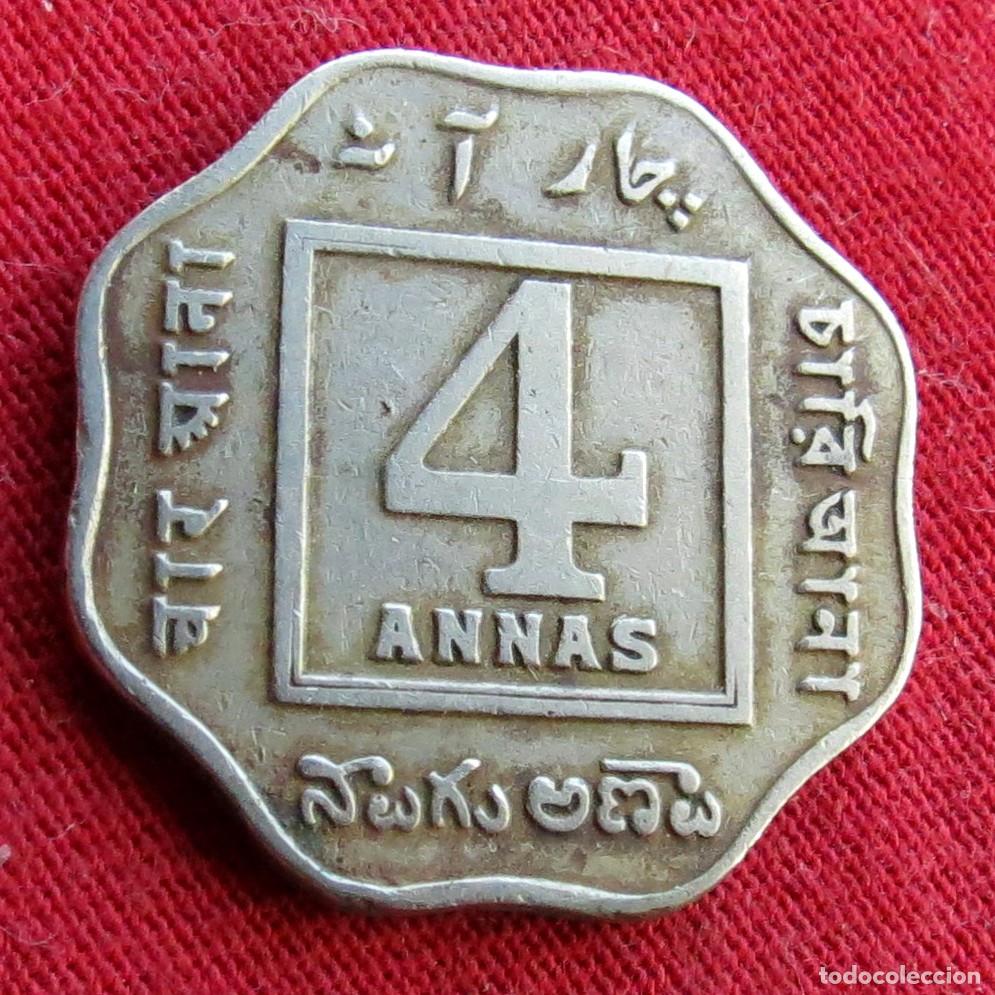 Monedas antiguas de Asia: India 4 annas 1919 ...