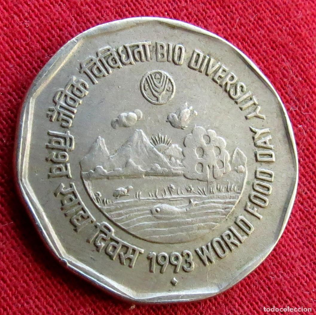 Monedas antiguas de Asia: India 2 rupees 1993 FAO #1