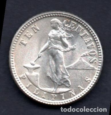 Monedas antiguas de Asia: FILIPINAS - 10 CENTAVOS de PLATA - 1945 - SIN CIRCULAR