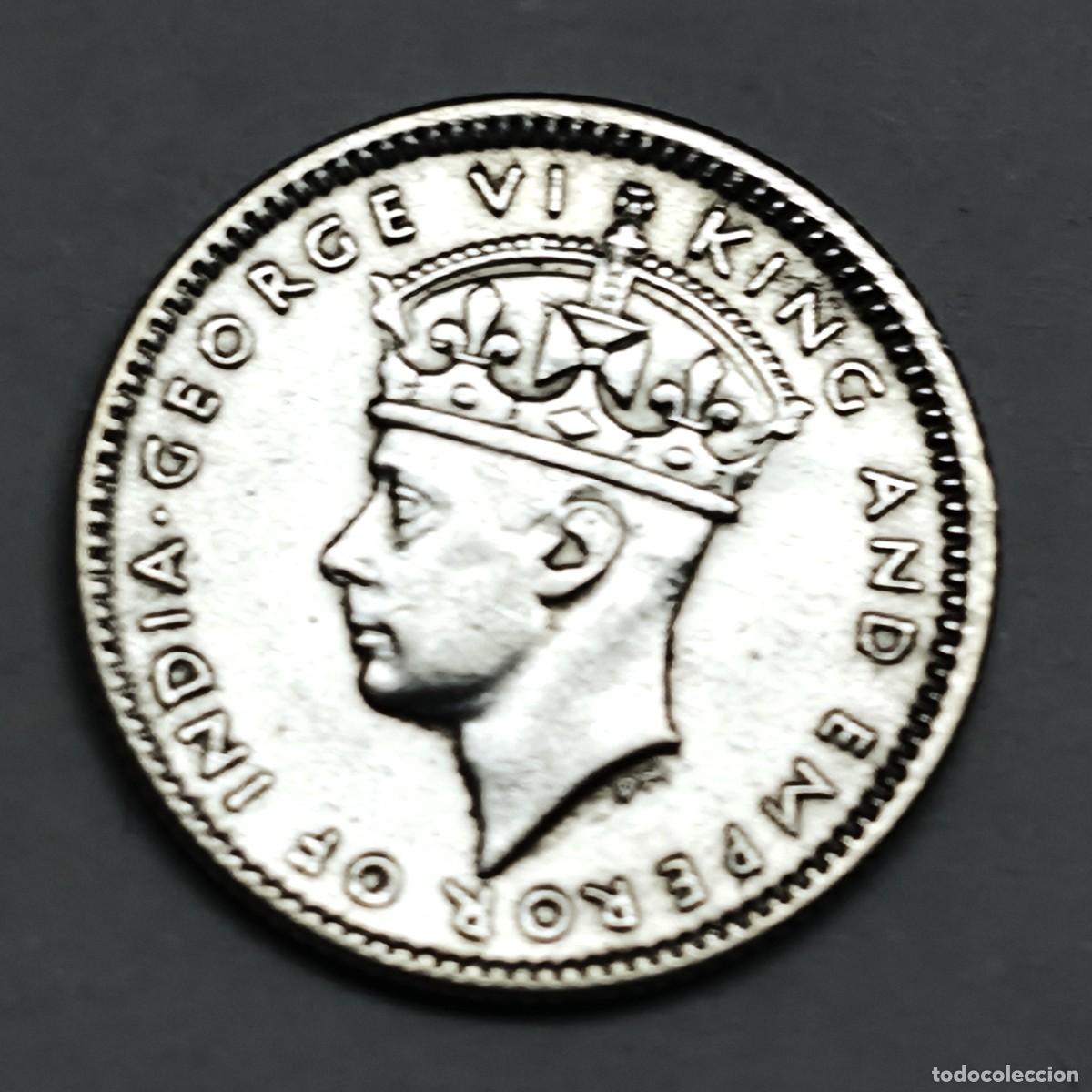 Monedas antiguas de Asia: MONEDA PLATA MALASIA BRITANICA 5 CENTIMOS JORGE VI, 1945 EBC