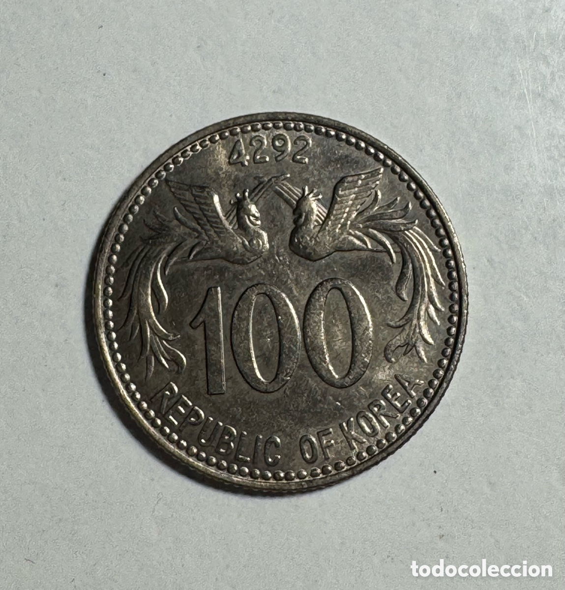 Monedas antiguas de Asia: Moneda 100 hwan Corea 1959 - Foto 2