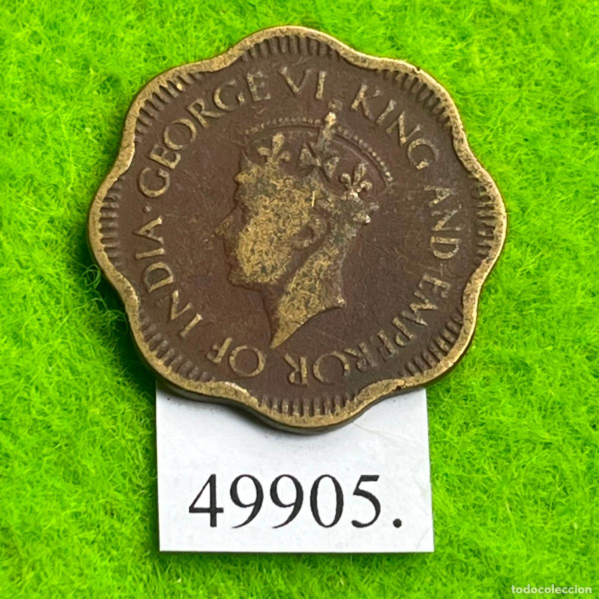 Monedas antiguas de Asia: Ceylan 10 c&eacute;ntimos 1944, hoy Sri Lanka