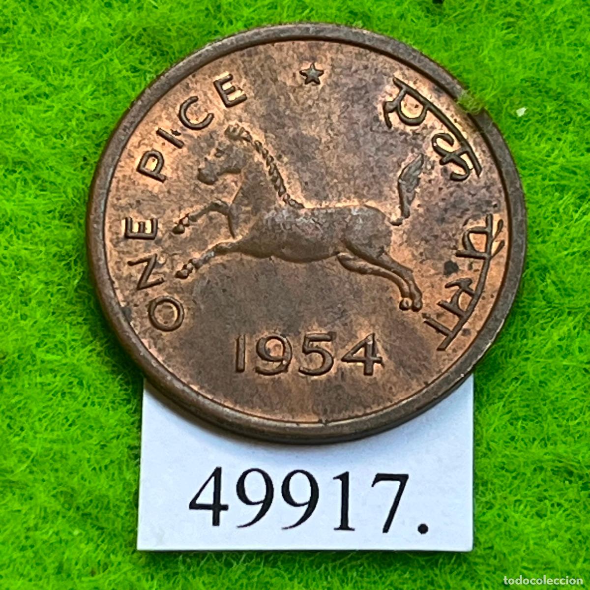 Monedas antiguas de Asia: India 1 pice 1954 Calcuta