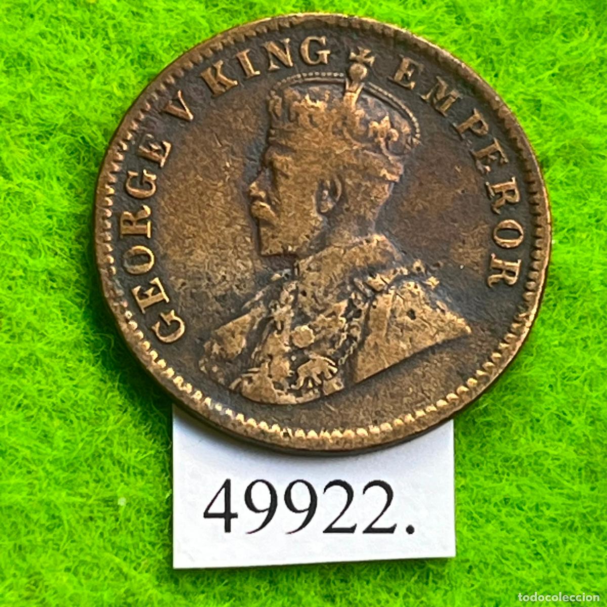 Monedas antiguas de Asia: India Brit&aacute;nica 1/4 anna 1913 C