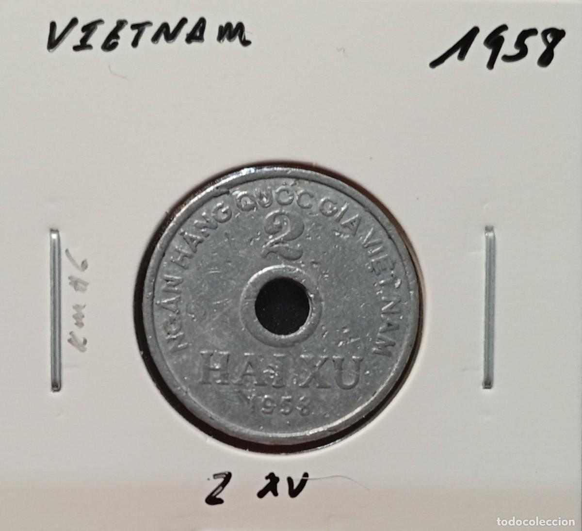 Monedas antiguas de Asia: VIETNAM 2 XU 1958 KM#6 BC+.