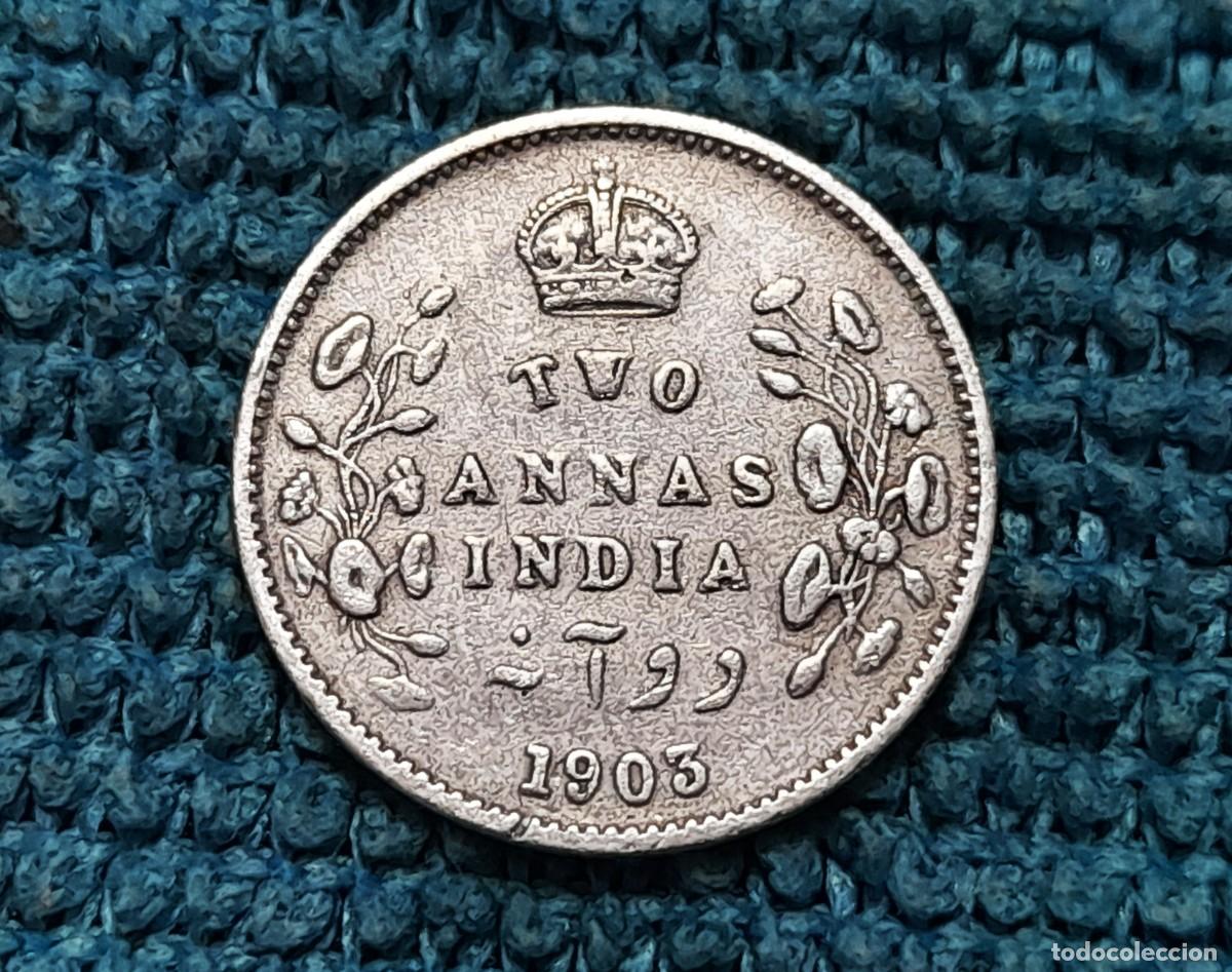 Monedas antiguas de Asia: India Brit&aacute;nica, Edward VII, 2 Annas 1903