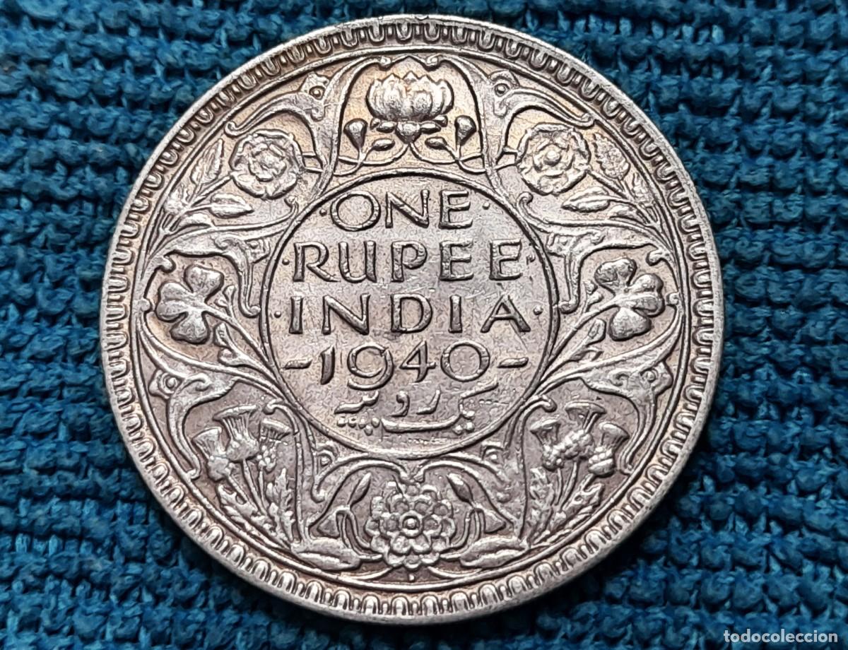 Monedas antiguas de Asia: India Brit&aacute;nica, George VI, 1 Rupee 1940
