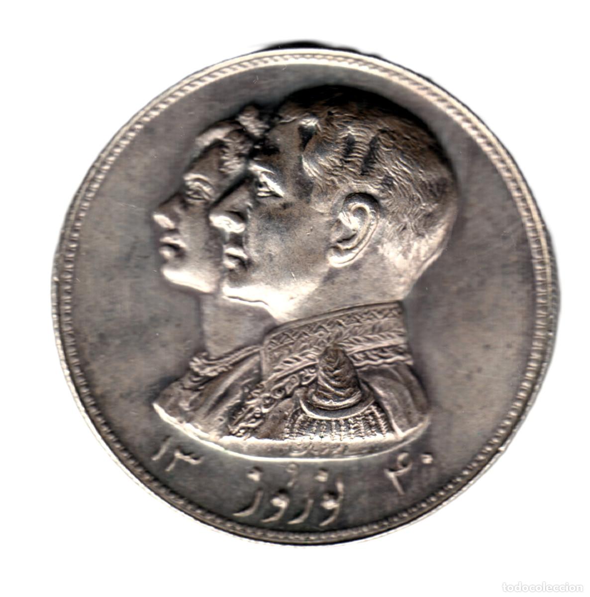 Monedas antiguas de Asia: IRAN 1943 medalla plata A&Ntilde;O NUEVO PERSA Mohammad Rezā Pahlavī