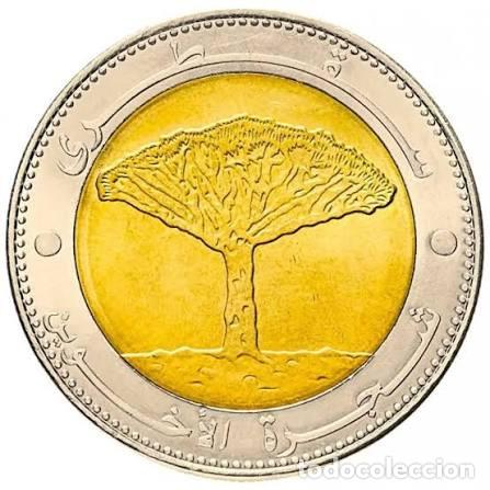 Monedas antiguas de Asia: YEMEN 20 rials 2004 bimetalica - Socotra &Aacute;rbol de los hermanos
