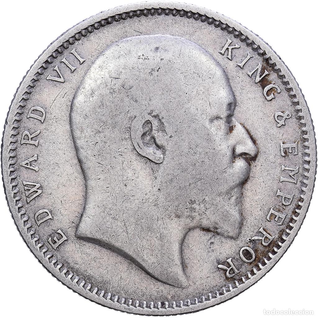 Monedas antiguas de Asia: [#1118300] Moneda, INDIA BRIT&Aacute;NICA, Edward VII, Rupee, 1907, MBC, Plata, KM:508