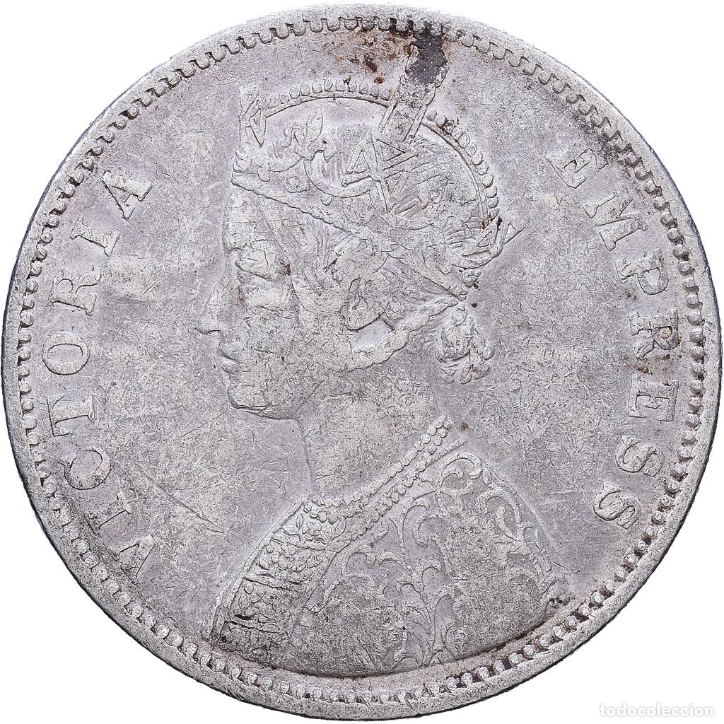 Monedas antiguas de Asia: [#1118302] Moneda, INDIA BRIT&Aacute;NICA, Victoria, Rupee, 1880, Bombay, BC+, Plata, KM:492