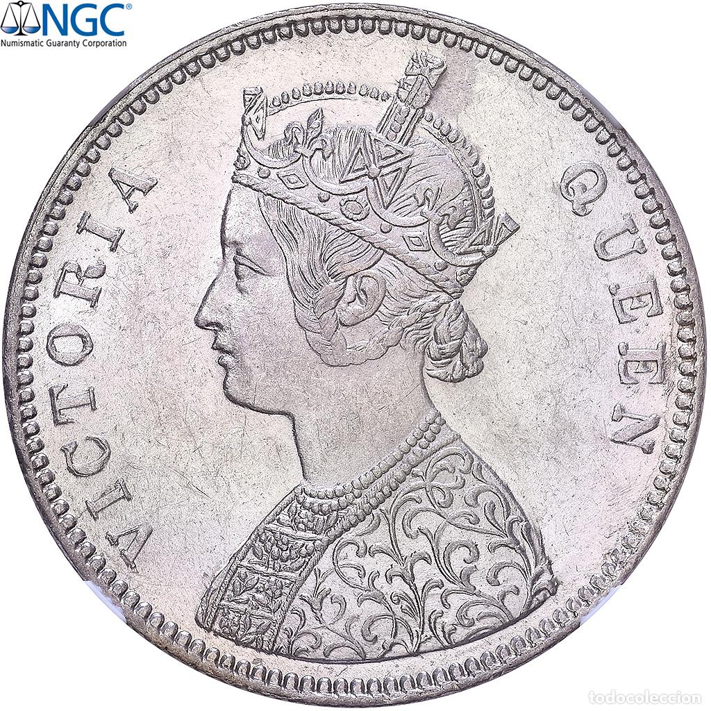 Monedas antiguas de Asia: [#1548175] India-Brit&aacute;nica, Victoria, 1 Rupee, 1862, Bombay, 0/4, Plata, NGC, MS62, KM:473