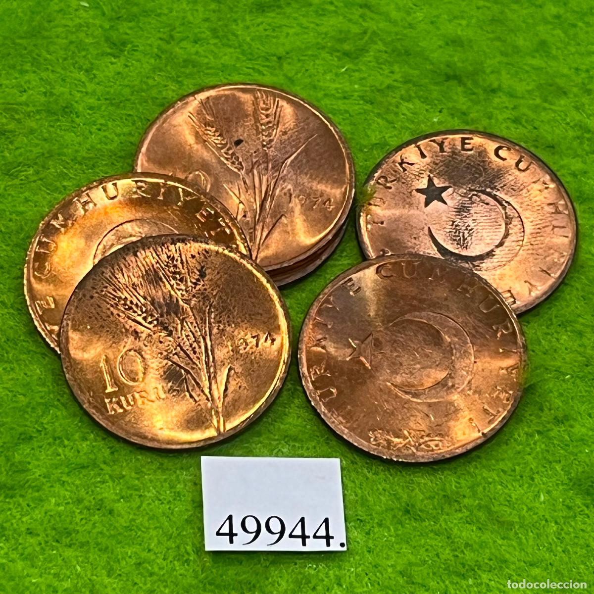 Monedas antiguas de Asia: Turquia 10 kurus 1974 Atat&uuml;rk, una moneda, Turk&iacute;a, T&uuml;rkiye, 49944 5