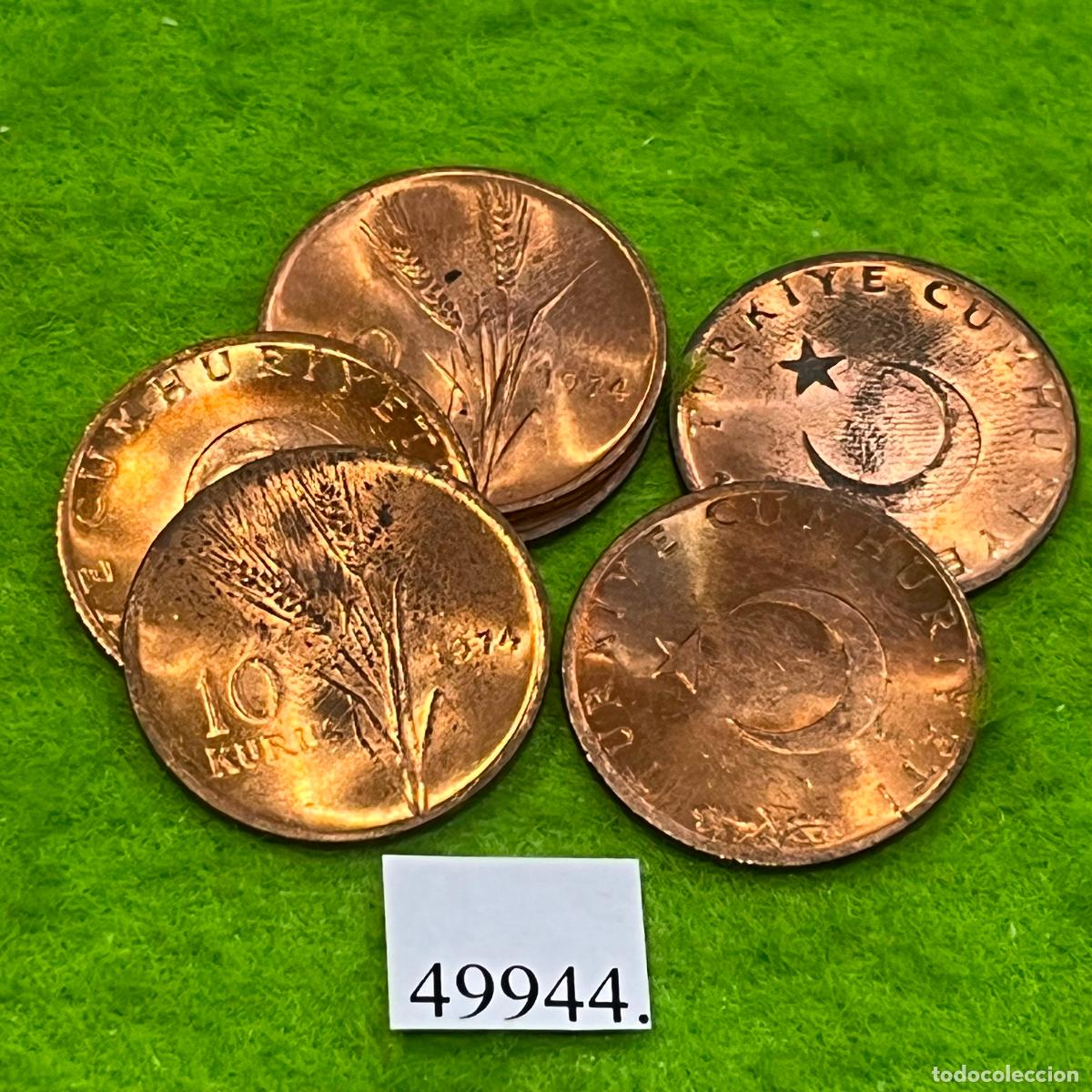 Monedas antiguas de Asia: Turquia 10 kurus 1974, una moneda, Turk&iacute;a, T&uuml;rkiye, 49944