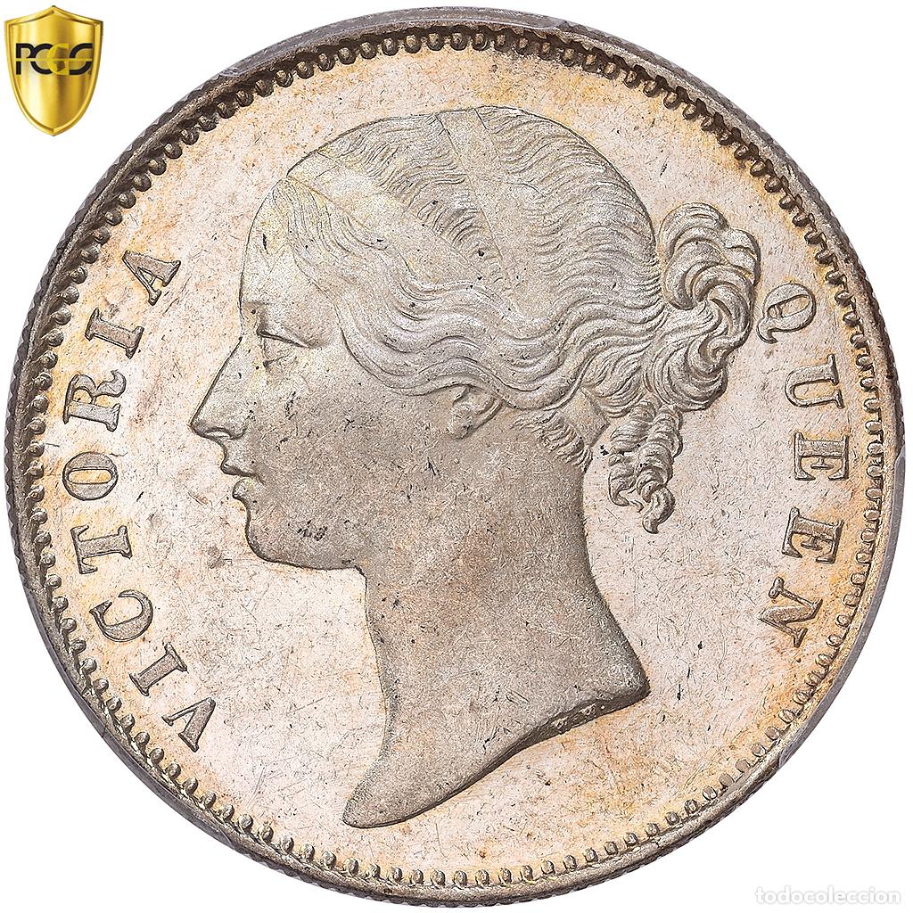 Monedas antiguas de Asia: [#1548155] India-Brit&aacute;nica, Victoria, 1 Rupee, 1840, Bombay or Calcutta, Plata, PCGS