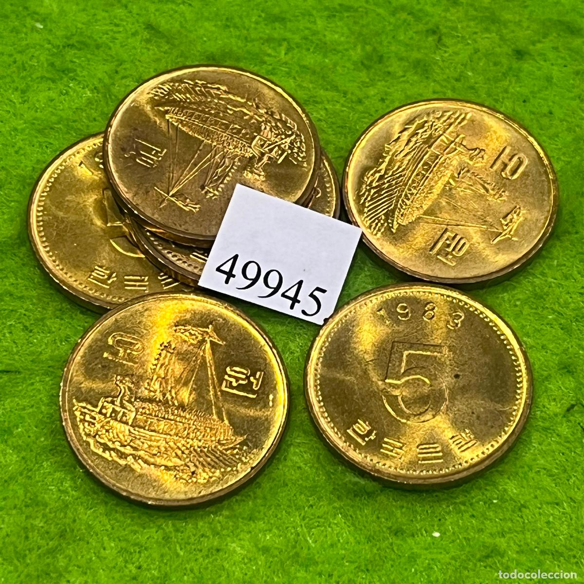 Monedas antiguas de Asia: Korea del Sur 5 won 1983, una moneda, Corea, 49945 5