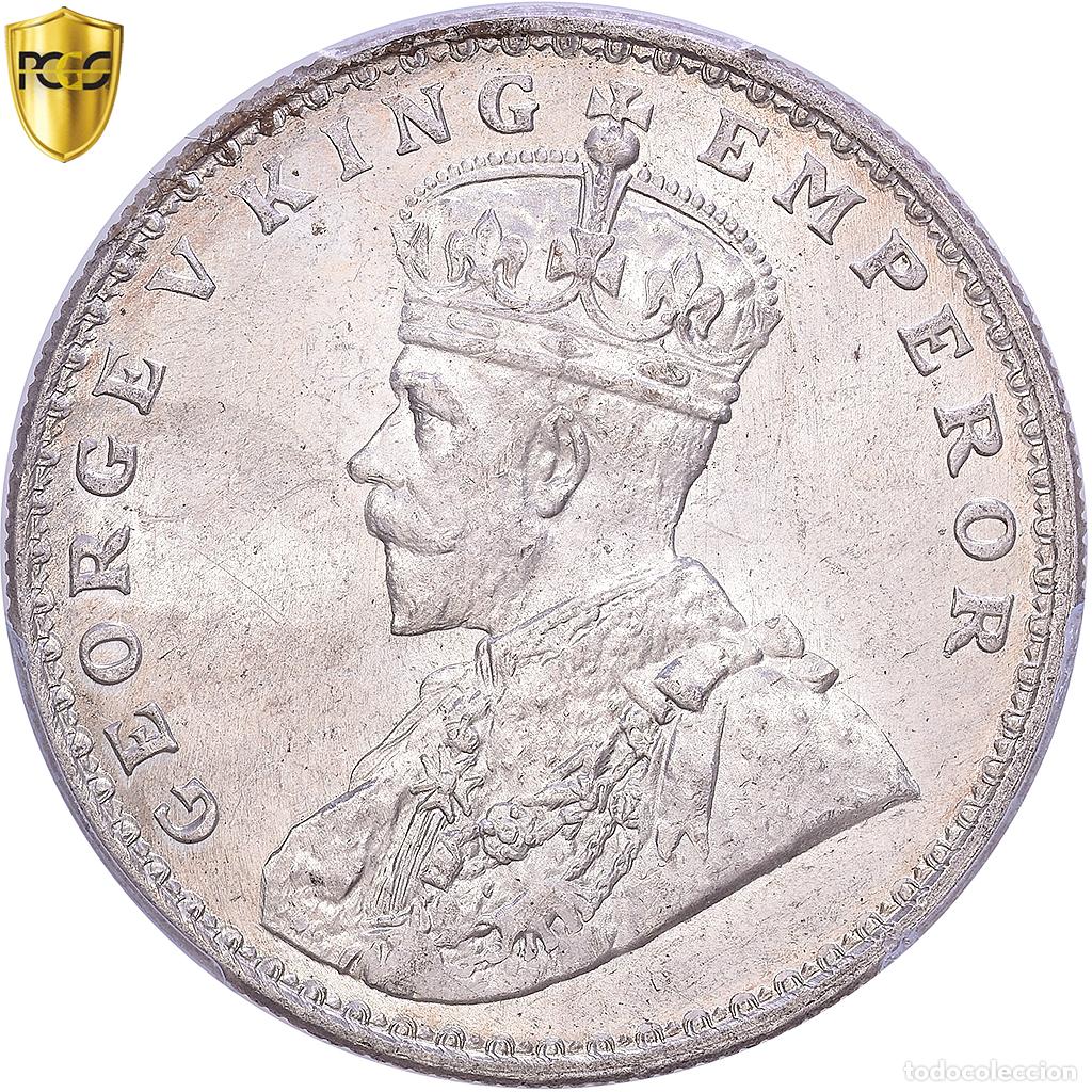 Monedas antiguas de Asia: [#1548189] India-Brit&aacute;nica, George V, 1 Rupee, 1920, Bombay, Plata, PCGS, MS62, KM:524