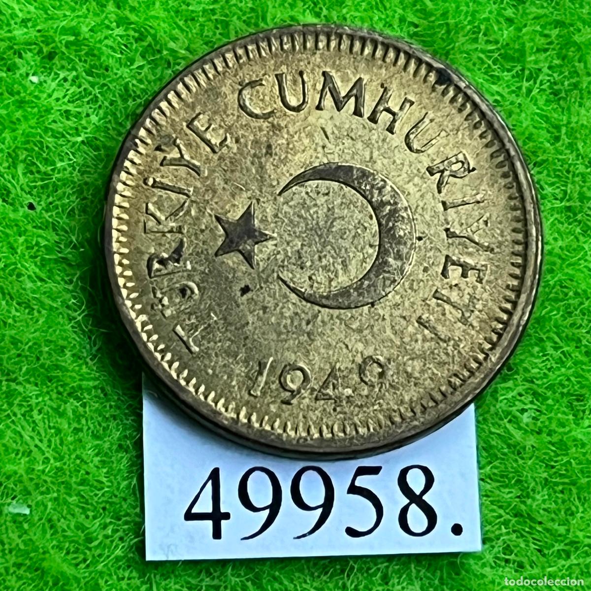 Monedas antiguas de Asia: Turquia 10 kurus 1949, Turk&iacute;a, T&uuml;rkiye