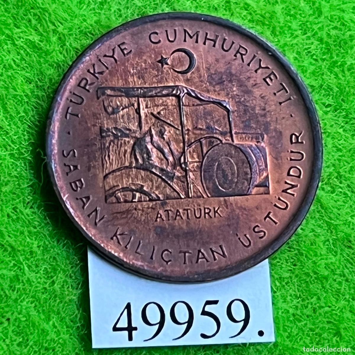 Monedas antiguas de Asia: Turquia 10 kurus 1974, FAO, Turk&iacute;a, T&uuml;rkiye