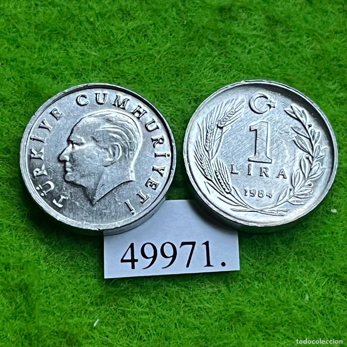 Monedas antiguas de Asia: Turquia 1 lira 1984, Mustafa Kemal Atat&uuml;rk, una moneda, Turk&iacute;a, T&uuml;rkiye, 49971 2