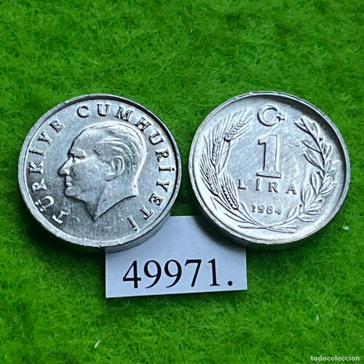 Monedas antiguas de Asia: Turquia 1 lira 1984, Mustafa Kemal Atat&uuml;rk, una moneda, Turk&iacute;a, T&uuml;rkiye, 49971 3