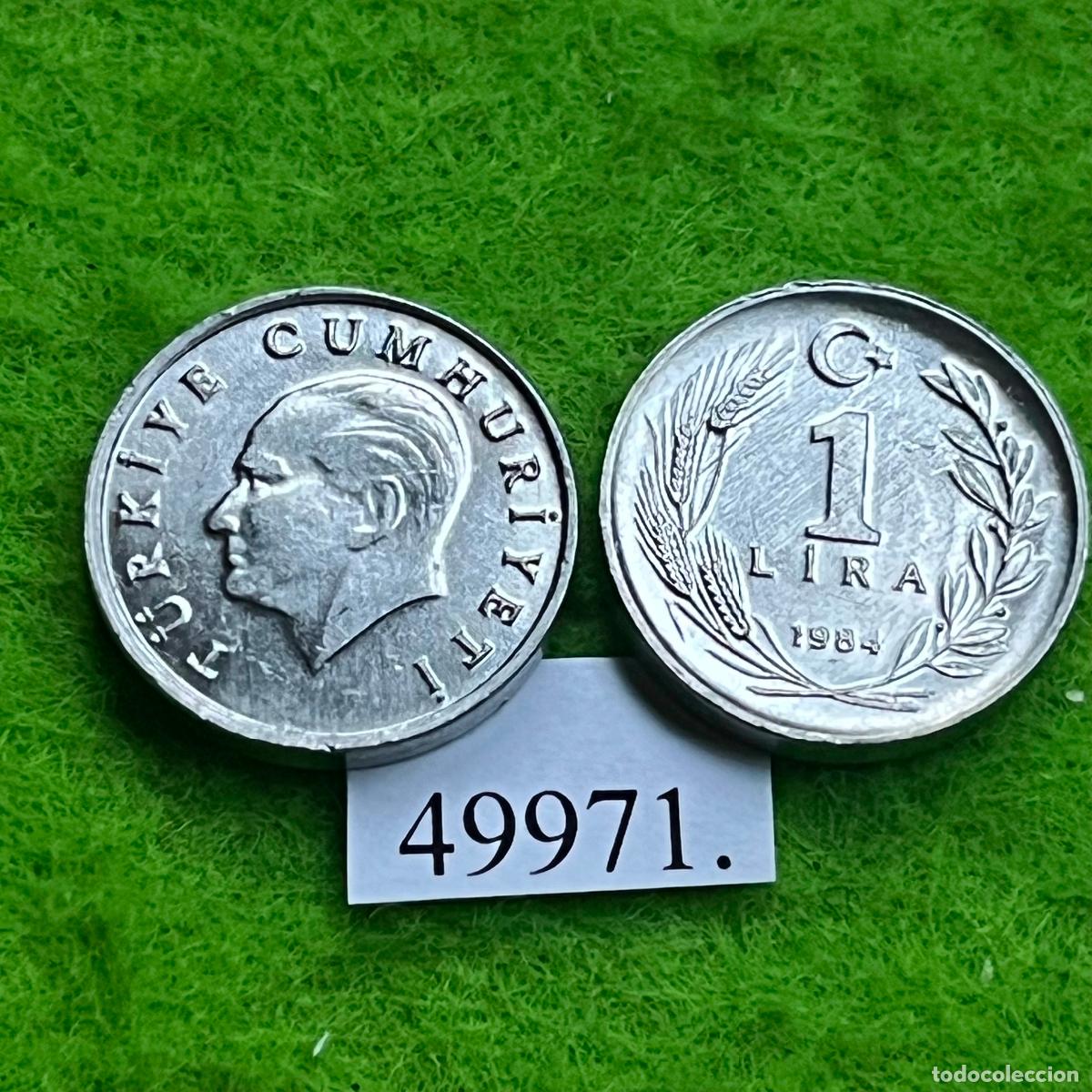 Monedas antiguas de Asia: Turquia 1 lira 1984, Mustafa Kemal Atat&uuml;rk, una moneda, Turk&iacute;a, T&uuml;rkiye, 49971 4