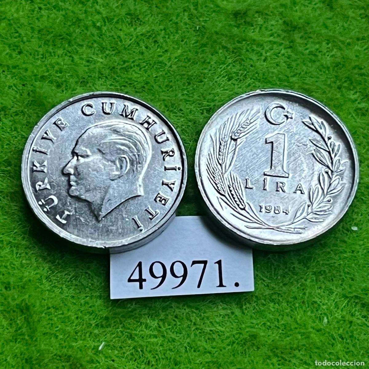 Monedas antiguas de Asia: Turquia 1 lira 1984, Mustafa Kemal Atat&uuml;rk, una moneda, Turk&iacute;a, T&uuml;rkiye, 49971